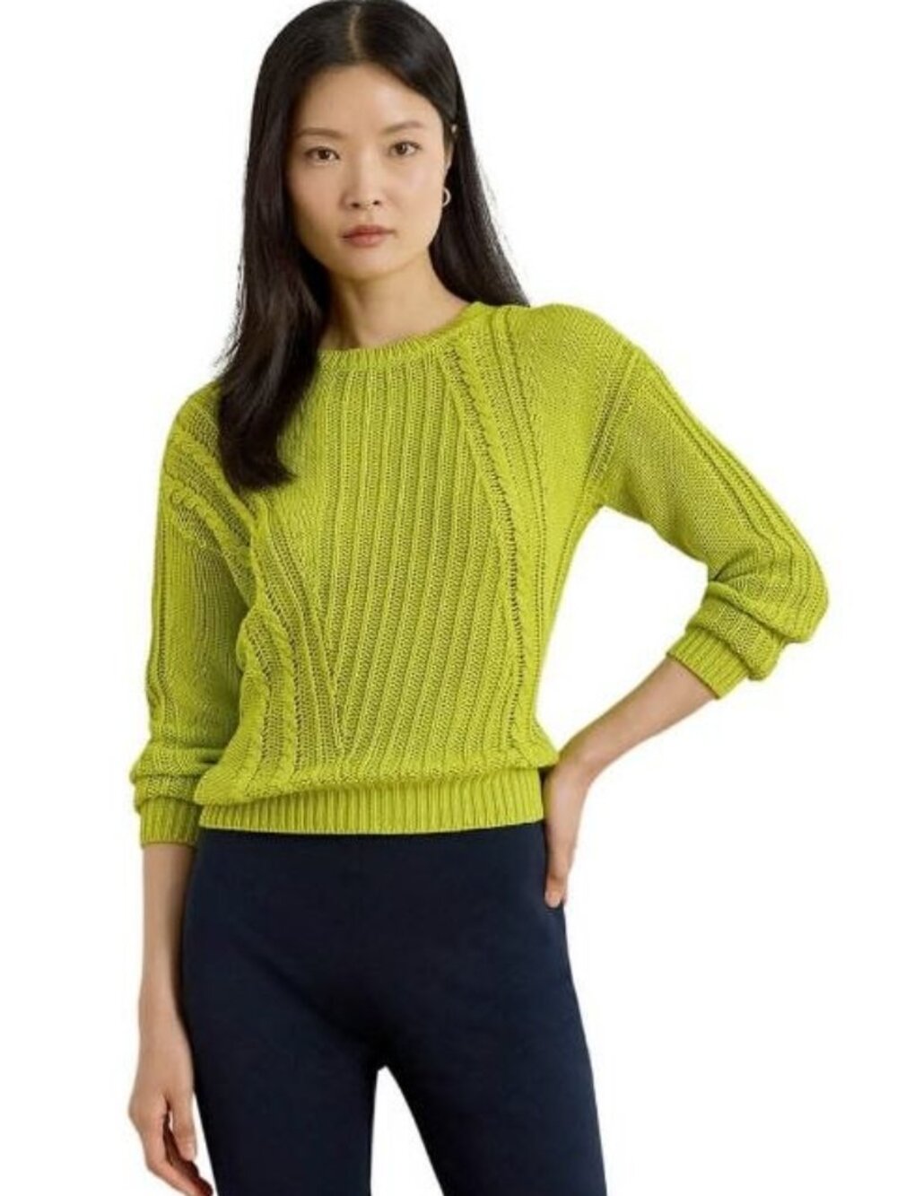 $125 Lauren Ralph Lauren CARIENA-LONG SLEEVE-PULLOVER Size M